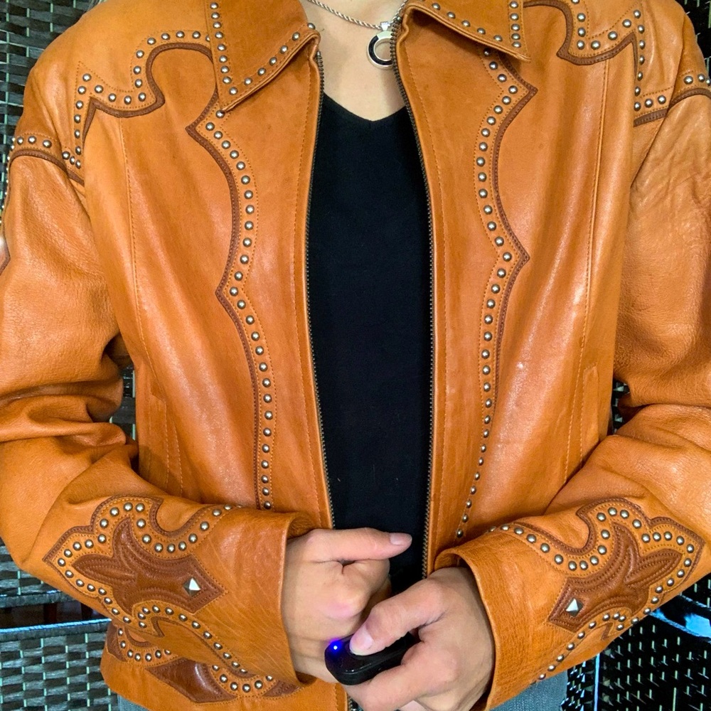 Cripple Creek Brown Leather Jacket Large
